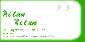milan milan business card